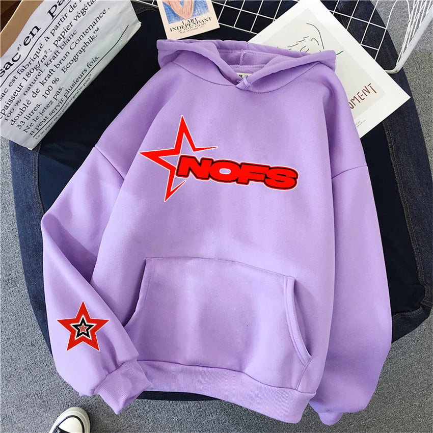 The Autumn and Winter New Fashion NOFS Letter Printed Women's Cotton Hoodie